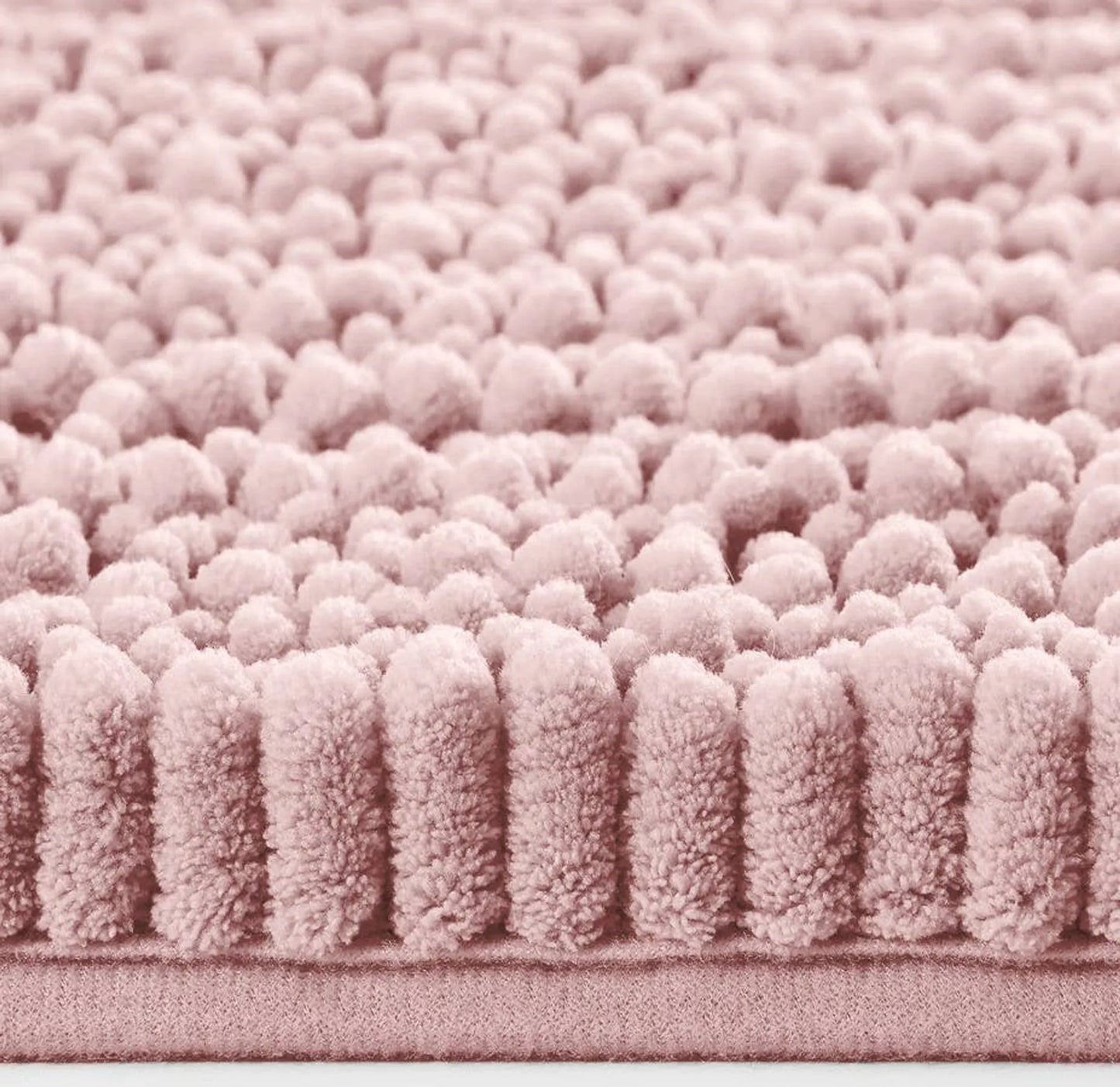 Balneo Black 2-Piece Striped Fake Fur Rabbit Bathroom Bath Mat