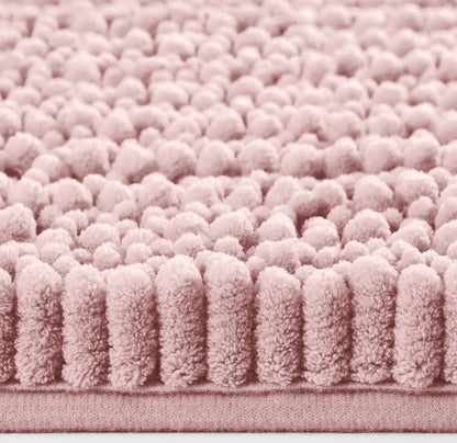 Balneo Black 2-Piece Striped Fake Fur Rabbit Bathroom Bath Mat
