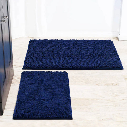 Balneo Soft Shag Plush Bathroom Mat & Shower Curtain 15-Piece Set