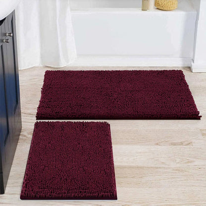 Balneo Soft Shag Plush Bathroom Mat & Shower Curtain 15-Piece Set