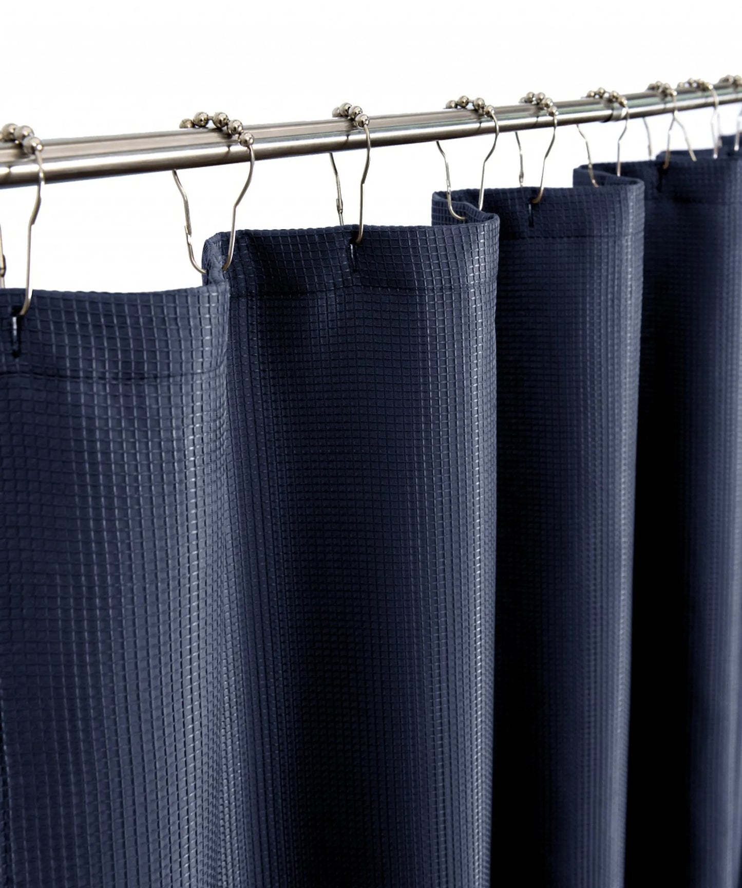 Balneo Luxurious Navy Waffle Weave Shower Curtain