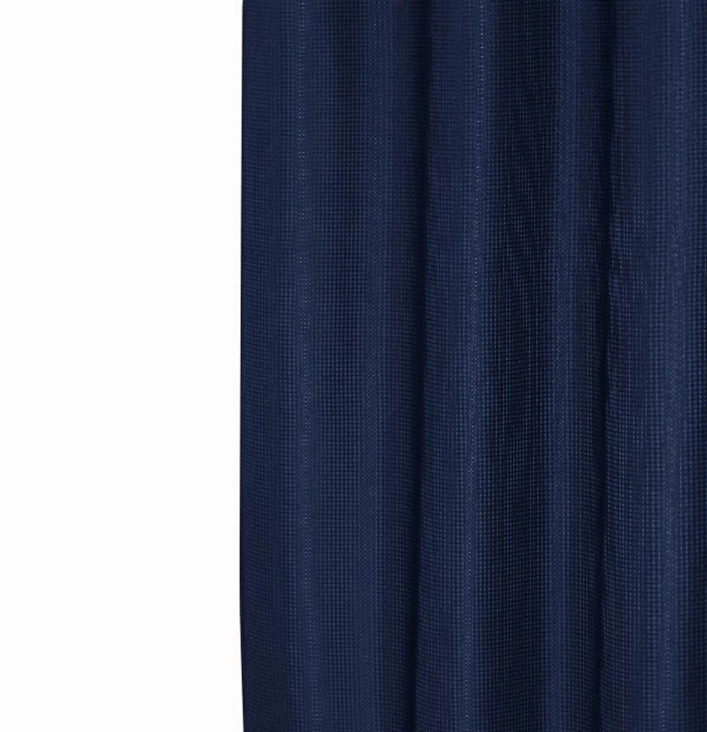 Balneo Luxurious Navy Waffle Weave Shower Curtain