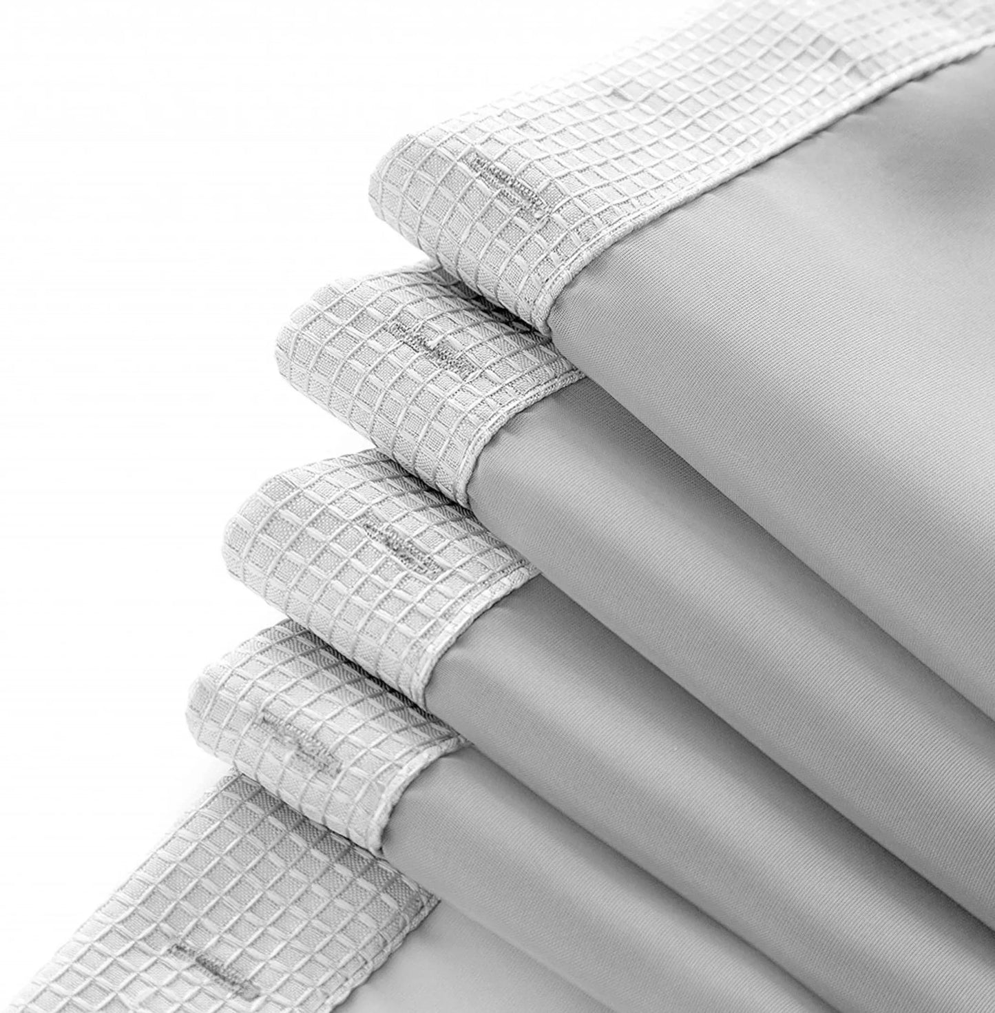Balneo Silver Modern Grid Shower Curtain and Liner Set