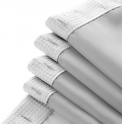 Balneo Silver Modern Grid Shower Curtain and Liner Set