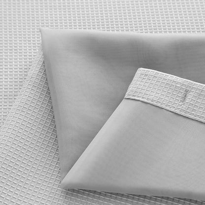 Balneo Silver Modern Grid Shower Curtain and Liner Set