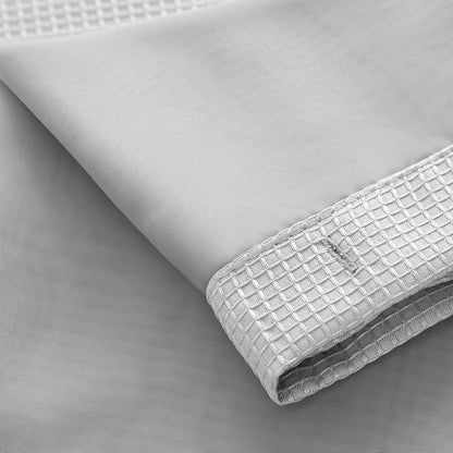Balneo Silver Modern Grid Shower Curtain and Liner Set