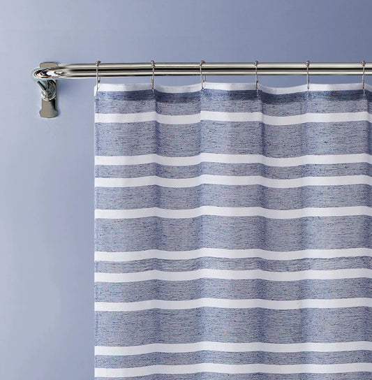 Balneo Navy and White Striped Shower Curtain