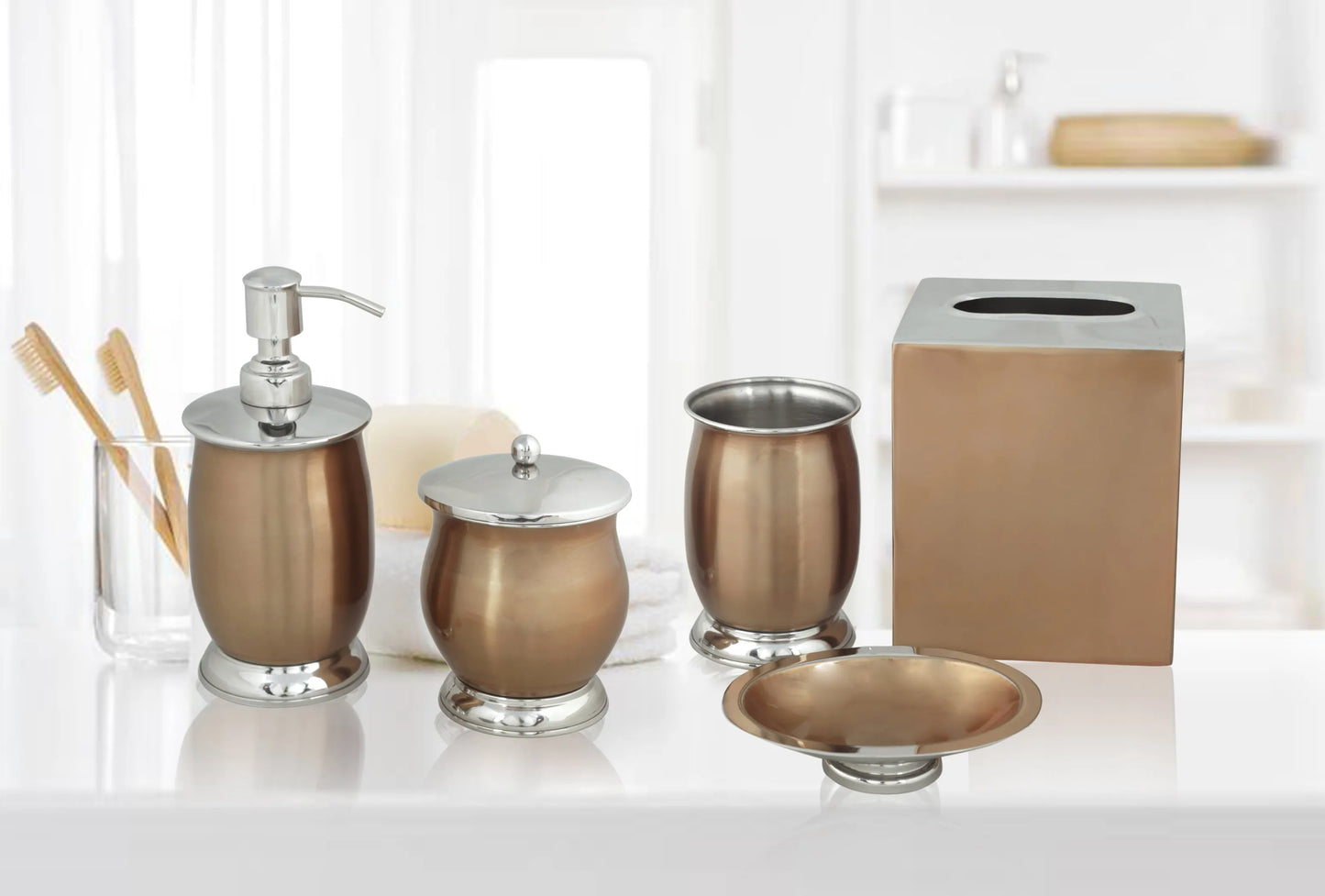 Balneo Modern Metal Bathroom Accessory Set