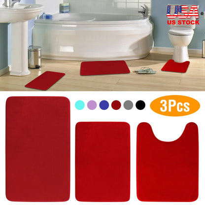 Balneo 3Pcs Bathroom Rug Set