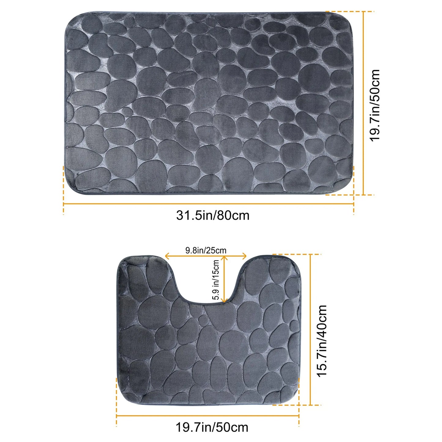Balneo 2 Pcs/Set Bathroom Rugs