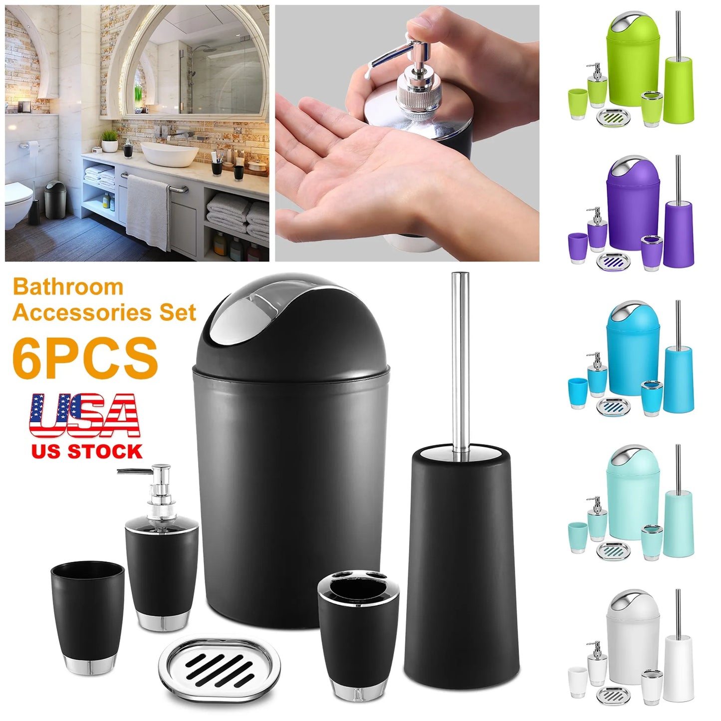 Balneo Modern Minimalist Bathroom Accessory Set