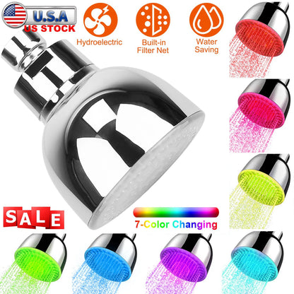 Balneo LED Shower Head 7-Color Changing Rainfall Showerhead