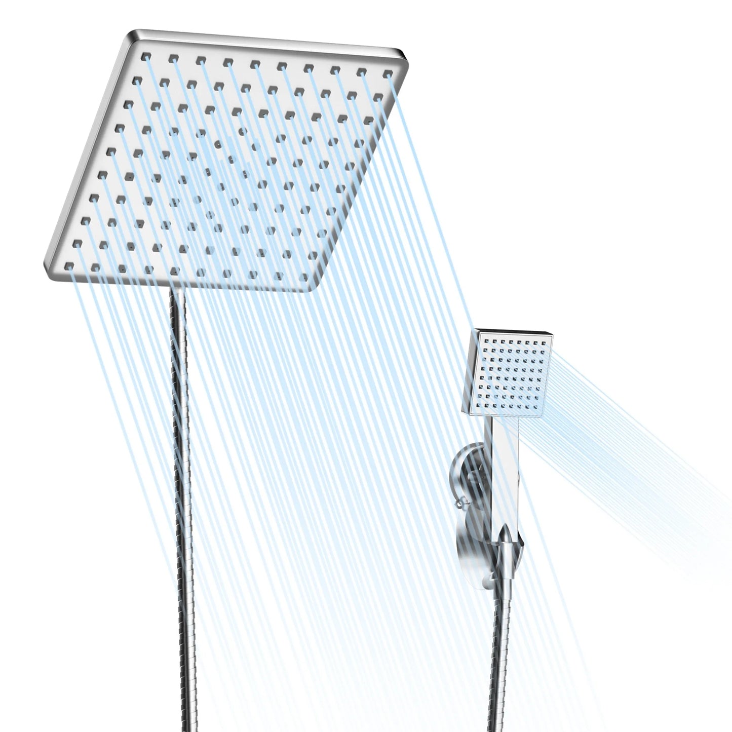 8In Rain Shower Head w/ 3.15In Hand-held