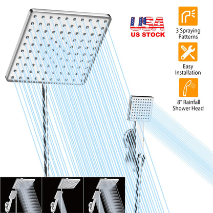 8In Rain Shower Head w/ 3.15In Hand-held
